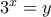 3^x=y