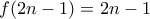 f(2n-1)=2n-1