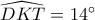 \widehat {DKT} = 14^\circ 