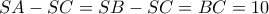 SA-SC=SB-SC=BC=10