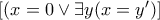 [(x=0\vee\exists y( x=y')]