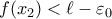 f(x_{2})<\ell-\varepsilon_{0}