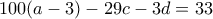 100(a-3)-29c-3d =33