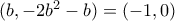(b,-2b^2-b)= (-1,0) (b,-2b^2-b)= (-1,0)