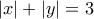 |x|+|y|=3