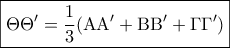 \boxed{\Theta \Theta ' = \frac{1}{3}({\rm A}{\rm A}' + {\rm B}{\rm B}' + \Gamma \Gamma ')} \boxed{\Theta \Theta ' = \frac{1}{3}({\rm A}{\rm A}' + {\rm B}{\rm B}' + \Gamma \Gamma ')}
