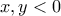 x,y < 0