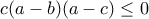 c(a-b)(a-c) \leq 0