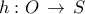 h: O\,\rightarrow \,S