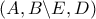 \left( {A,B\backslash E,D} \right)