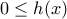 0\le h(x)