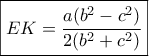 \boxed{EK = \frac{{a({b^2} - {c^2})}}{{2({b^2} + {c^2})}}}