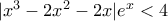 |x^3-2x^2-2x|e^x<4