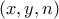 (x, y, n)