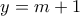 y=m+1