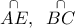 \displaystyle 
\mathop {AE}\limits^ \cap  ,\;\;\mathop {BC}\limits^ \cap