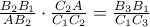 \frac{B_{2}B_{1}}{AB_{2}} \cdot \frac{C_{2}A}{C_{1}C_{2}}= \frac{B_{3}B_{1}}{C_{1}C_{3}}