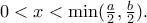 0<x<\min (\frac{a}{2},\frac{b}{2}).