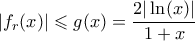 \displaystyle  |f_r(x)| \leqslant g(x) = \frac{2|\ln(x)|}{1+x}