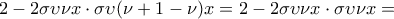 2-2\sigma \upsilon \nu x\cdot\sigma \upsilon( \nu+1-\nu) x=2-2\sigma \upsilon \nu x\cdot\sigma \upsilon \nu x=