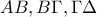 AB,B\Gamma,\Gamma\Delta