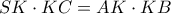 SK \cdot KC=AK \cdot KB