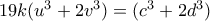 19k(u^3 + 2v^3) = (c^3 + 2d^3)