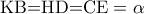 \textrm{KB=HD=CE}=\alpha