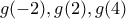 \displaystyle g(-2),g(2),g(4) \displaystyle g(-2),g(2),g(4)