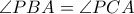 \angle PBA=\angle PCA