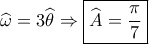 \widehat {{\omega _{}}} = 3\widehat {{\theta _{}}} \Rightarrow \boxed{\widehat {{A_{}}} = \frac{\pi }{7}} \widehat {{\omega _{}}} = 3\widehat {{\theta _{}}} \Rightarrow \boxed{\widehat {{A_{}}} = \frac{\pi }{7}}