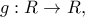 g:{\Cal R} \to {\Cal R},\;{\text{\mu \varepsilon }}\;g\left( {\Cal R} \right) = {\Cal R},