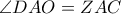 \angle DAO=ZAC