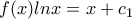 f(x) ln x = x + c_{1}