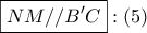 \displaystyle{ 
\boxed{NM//B'C}:\left( 5 \right) 
}