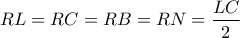 RL = RC = RB = RN= \dfrac{LC}{2}