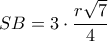 \displaystyle SB = 3\cdot \frac{r\sqrt{7}}{4}