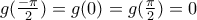 g(\frac{-\pi}{2})=g(0)=g(\frac{\pi}{2})=0