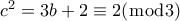 c^2=3b+2 \equiv 2(\bmod 3)