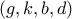 ( g,k,b,d)