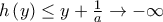h\left ( y \right )\leq y+\frac{1}{a}\rightarrow -\infty