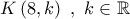 K\left( {8,k} \right)\,\,,\,\,k \in \mathbb{R}