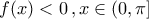 f(x)<0\,,x\in\left(0,\pi\right]