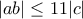 |ab| \leq 11|c| |ab| \leq 11|c|