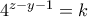 4^{z-y-1}=k