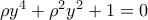 \rho y^4+\rho^2 y^2 +1=0
