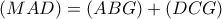 \left( {MAD} \right) = \left( {ABG} \right) + \left( {DCG} \right)