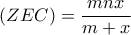 (ZEC)=\dfrac{mnx}{m+x}