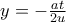 y = -\frac{at}{2u}