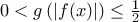 0<g\left(\left|f(x) \right| \right)\leq \frac{1}{2}